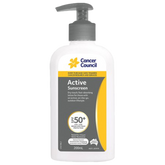 Aero Healthcare CANCER COUNCIL SPF50+ Active Sunscreen Pump 200mL (Carton of 24 Each)